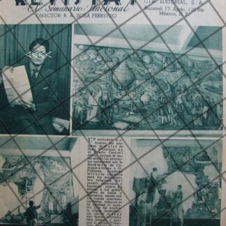 AFICHE ANTIGUO JUAN OGORMAN Y POLEMICOS MUARALES 1938