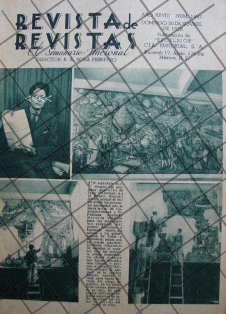 AFICHE ANTIGUO JUAN OGORMAN Y POLEMICOS MUARALES 1938