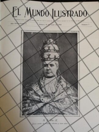 PORTADA ANTIGUA. EL PAPA PIO X. CUMPLE 75 AÑOS