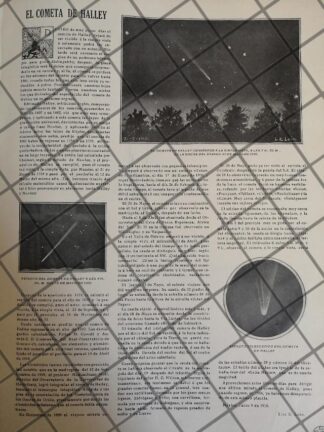 AFICHE ANTIGUO EL COMETA HALLEY 1910