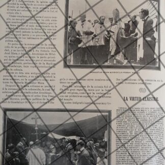 AFICHE ANTIGUO INICIAN TEMPLO SAGRADO CORAZON JESUS 1910