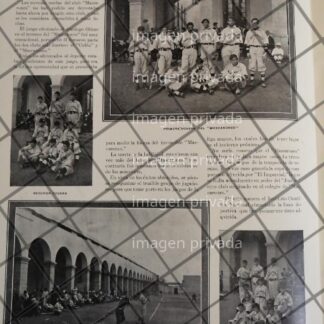 AFICHE ANTIGUO EQUIPO DE BEISBOL MASCARONES 1910