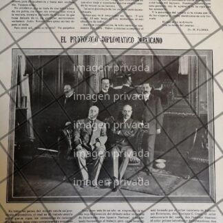 AFICHE ANTIGUO CUERPO DIPLOMATICO MEXICANO 1910