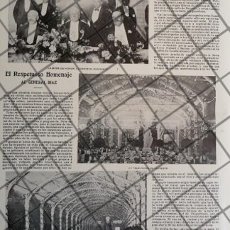 AFICHE ANTIGUO. FIESTA HOMENAJE A PORFIRIO DIAZ 1910