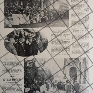 AFICHE ANTIGUO PORFIRIO DIAZ INAUGURA TRANVIA XOCH 1910