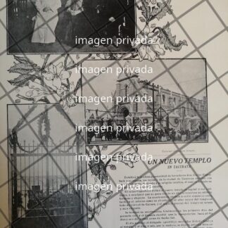 AFICHE ANTIGUO INAUGURAN TEMPLO COL. ESCANDON 1910