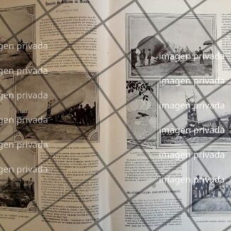 AFICHE ANTIGUO ACCIDENTE DE MIGUEL LEBRIJA 1910 AVIACION