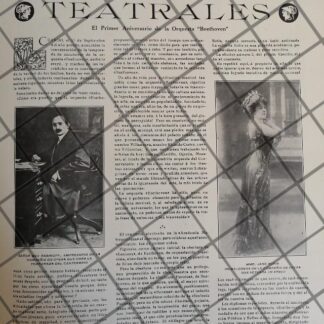 AFICHE ANTIGUO MAX RABINOFF Y JANE NORIA EN MEXICO 1910