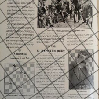 AFICHE ANTIGUO EMANUEL LASKER CAMPEON MUNDIAL 1910 ETC