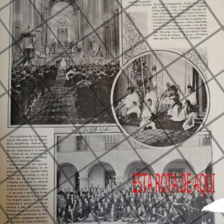 AFICHE ANTIGUO MON MORA DEL RIO COLEGIATA GUADALUPE 1910