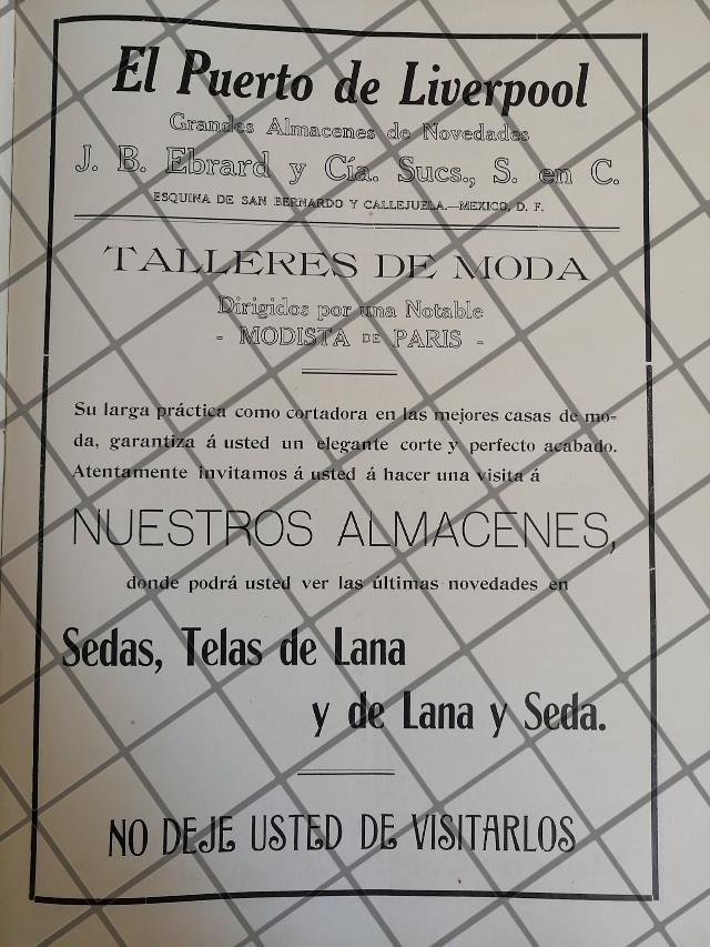 CARTEL ANTIGUO TIENDA EL PUERTO DE LIVERPOOL 1910 -45