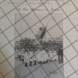 PORTADA ANTIGUA 1910 TRASLADAN PILA BAUTISMAL DE HIDALGO