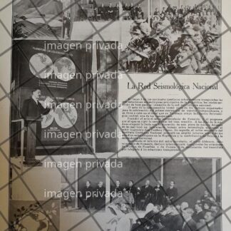 AFICHE ANTIGUO SE INAUGURA RED SISMOLOGICA NACIONAL 1910