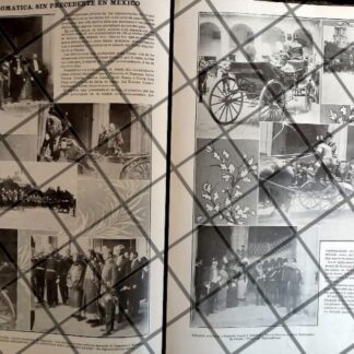 AFICHE ANTIGUO DIPLOMATICOS EN MEXICO 1910 CENTENARIO