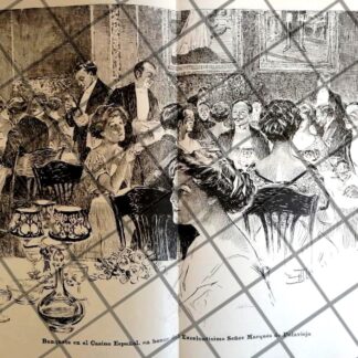 GRABADO ANTIGUO BANQUETE. CASINO ESPAÑOL 1910 RAFAEL LILLO