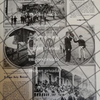 AFICHE ANTIGUO 1910 PRIMER DERBY HIPODROMO LA CONDESA
