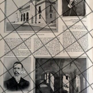 AFICHE ANTIGUO INAUGURAN EDIFICIO. UNION DE REPUBLICAS AMERICANAS 1910