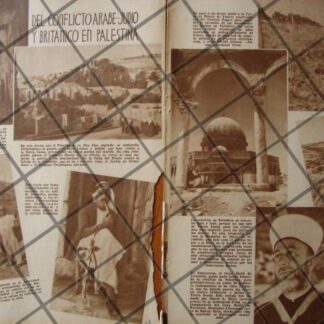 AFICHE ANTIGUO EL CONFLICTO PALESTINO ISRAELI 1938