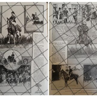 AFICHE ANTIGUO COMPETENCIA HIPICA EN LOS PINOS 1910