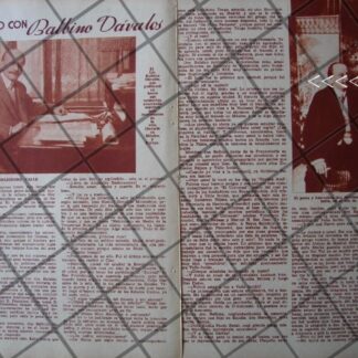 AFICHE ANTIGUO ENTREVISTA. BALBINO DAVALOS BALKIN 1938