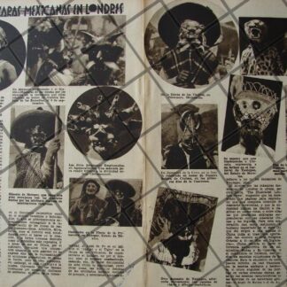 AFICHE ANTIGUO EXP. MASCARAS MEXICANAS EN LONDRES 1936