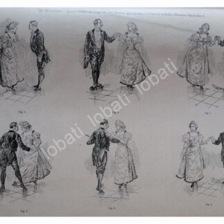 GRABADO ANTIGUO EL BAILE " LA GRACIANA " 1896