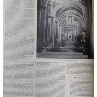 NOTA PRENSA DE 1896. CATEDRAL DE SAN LUIS POTOSI