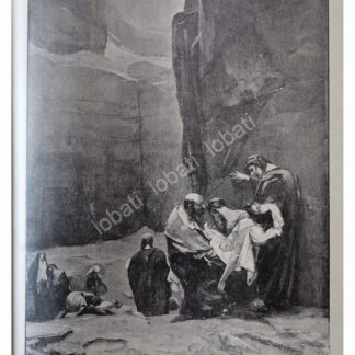GRABADO RELIGIOSO ANTIGUO 1896, ENTIERRO DE JESUS