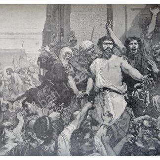 GRABADO RELIGIOSO ANTIGUO 1896, BARRABAS