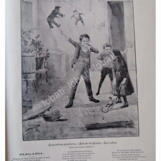 GRABADO RELIGIOSO ANTIGUO 1896 QUEMA DE JUDAS