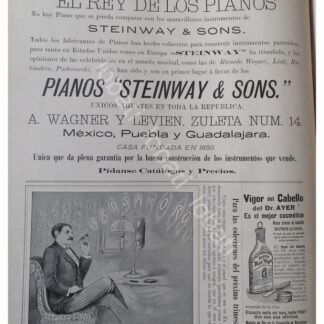 CARTEL PUBLICITARIO ANTIGUO, WAGNER Y LEVIEN Y MAS 1896