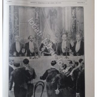 NOTICIA Y PORTADA ANTIGUA 1896 BANQUETE A PORFIRIO DIAZ
