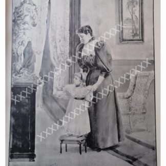 GRABADO ANTIGUO 1896 DE LEANDRO IZAGUIRRE, DIA DE REYES