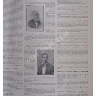 NOTA DE PRENSA ANTIGUA. LIC. CARLOS PEON , ETC. 1896