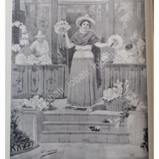 GRABADO ANTIGUO 1896 LEANDRO IZAGUIRRE, MERCADO