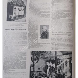 NOTA PRENSA ANTIGUA 1896 OFICINA IMPRESORA DEL TIMBRE