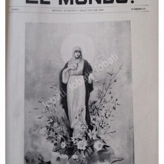 PORTADA ANTIGUA 1896 DE LEANDRO IZAGUIRRE, ARTE SACRO, VIRGEN