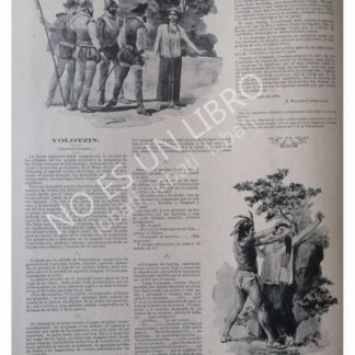 GRABADO ANTIGUO 1896 YOLOTZIN, DE MAQUEO CASTELLANOS