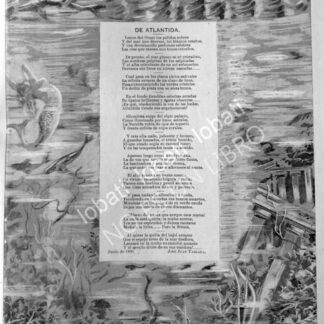 GRABADO ANTIGUO 1896 DE ATLANTIDA, JOSE JUAN TABLADA