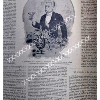 NOTA DE PRENSA 1896 PORFIRIO DIAZ VIAJA A VERACRUZ