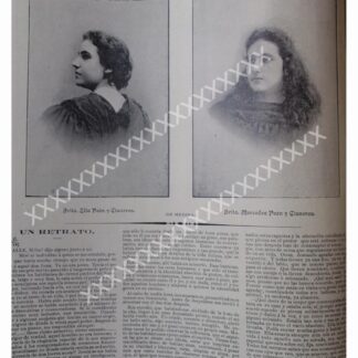 NOTA DE PRENSA, ELIA Y MERCEDES PEON CISNEROS . 1896