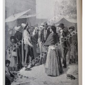 GRABADO ANTIGUO 1896 JESUS MARTINEZ CARRION, BARRIO