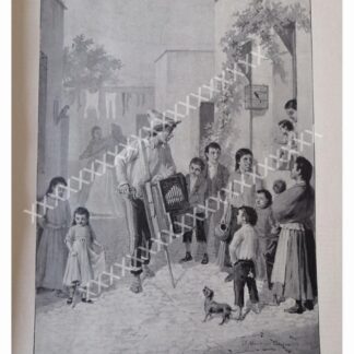 GRABADO ANTIGUO 1896 JESUS MARTINEZ CARRION, BETHOVEN DE BARRIO