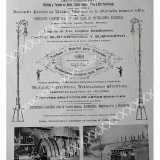 CARTEL ANTIGUO ORIGINAL DE 1897 SIEMENS MEXICO