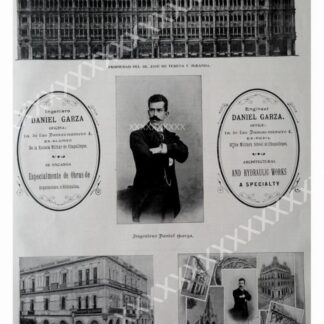 CARTEL ANTIGUO ORIGINAL DE 1897 ARQUITECTO DANIEL GARZA