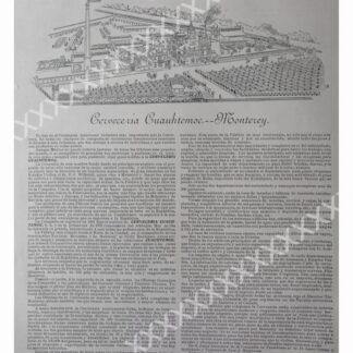 CARTEL ANTIGUO ORIGINAL DE 1897 CERVECERIA CUAUHTEMOC, INICIOS