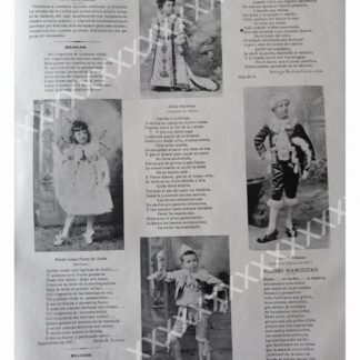 CARTEL ANTIGUO ORIGINAL DE 1897 BAILE EN EL FRONTON MEXICO, NIÑOS