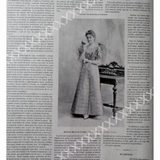 CARTEL ANTIGUO ORIGINAL DE 1897 DAMA DE LA EPOCA, FOTO VALLETO HNOS ASM