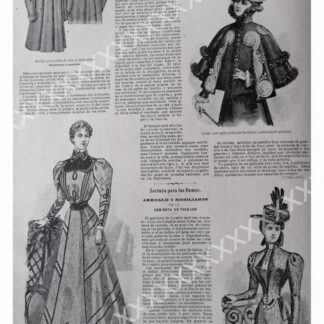 CARTEL ANTIGUO ORIGINAL DE 1897 VESTIDOS DE LA EPOCA /49