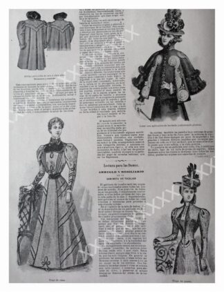 CARTEL ANTIGUO ORIGINAL DE 1897 VESTIDOS DE LA EPOCA /49